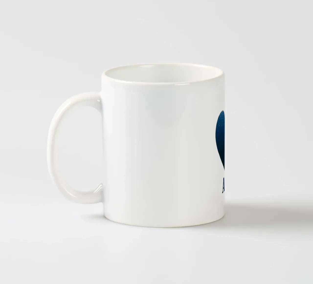 AF Cuore dipinto di blu e bianco tazza in ceramica da FABOArt