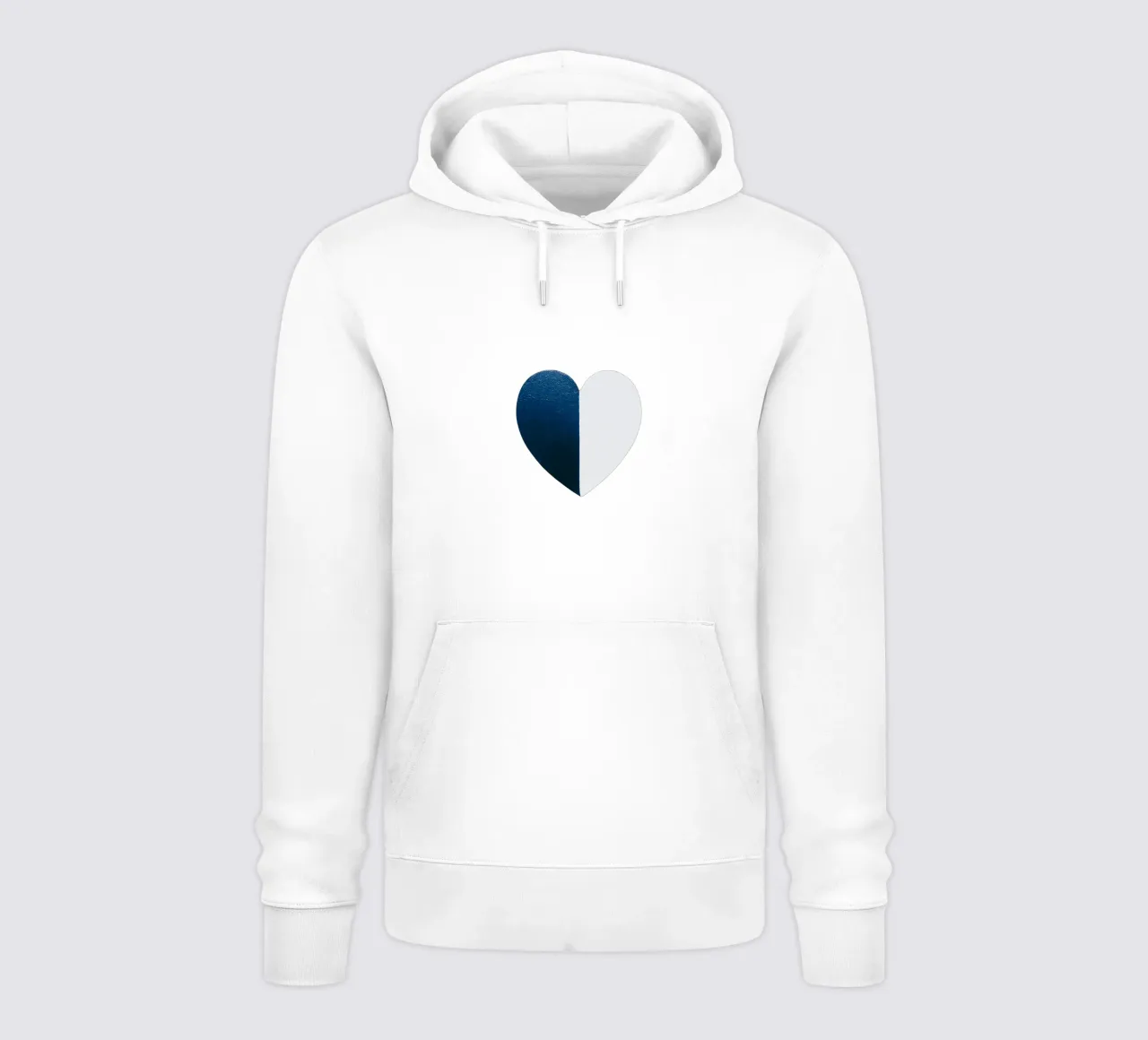Cuore blu e bianco dipinto a mano felpa con cappuccio da FABOArt