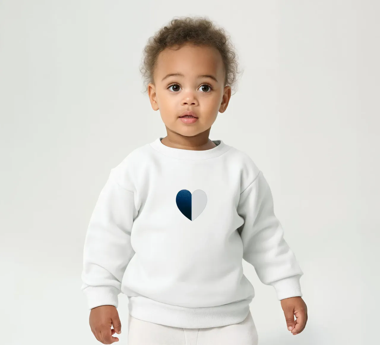 Cuore blu e bianco dipinto a mano felpa neonato da FABOArt