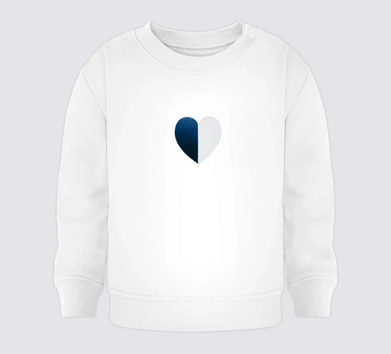 Cuore blu e bianco dipinto a mano felpa neonato da FABOArt