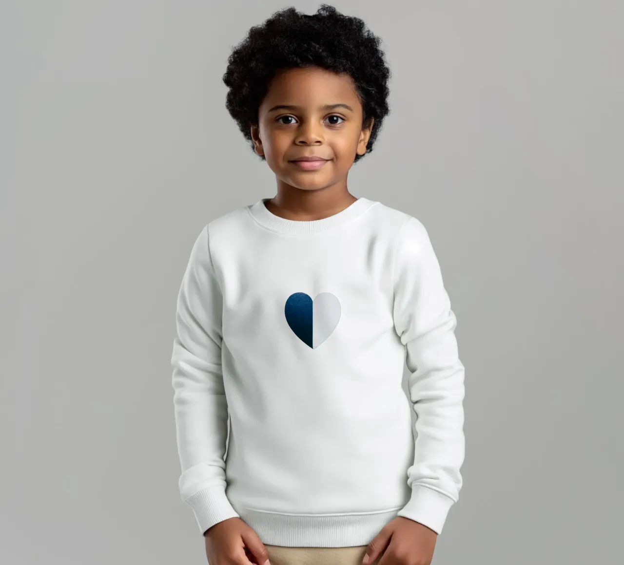 Cuore blu e bianco dipinto a mano felpa bambino da FABOArt