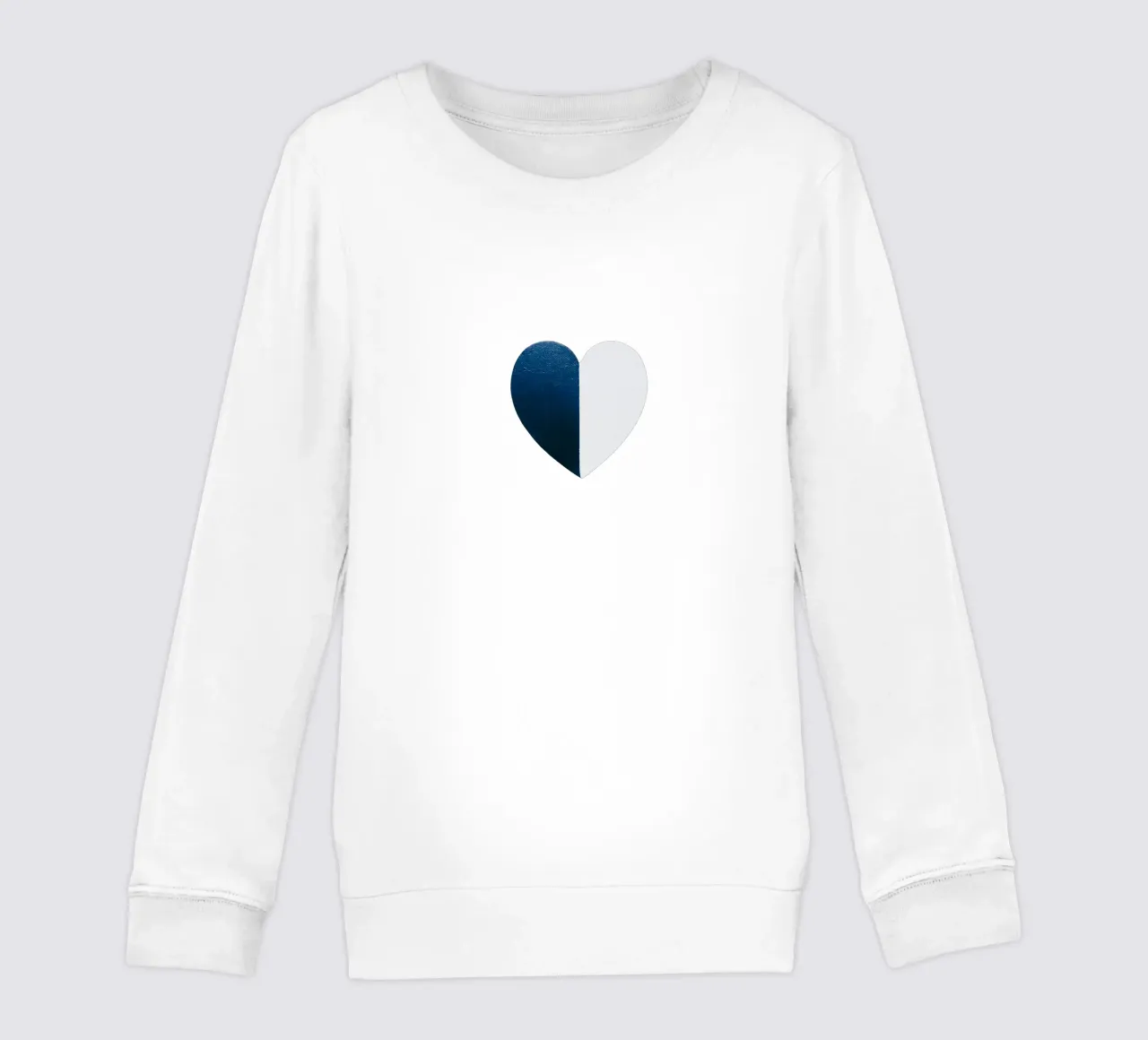 Cuore blu e bianco dipinto a mano felpa bambino da FABOArt