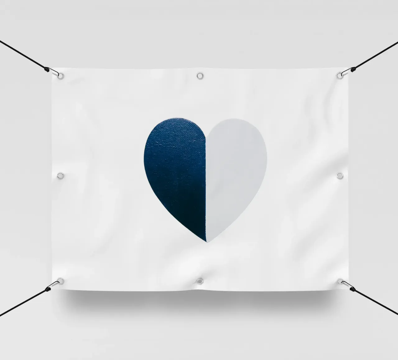 Cuore blu e bianco dipinto a mano telo in pvc da FABOArt