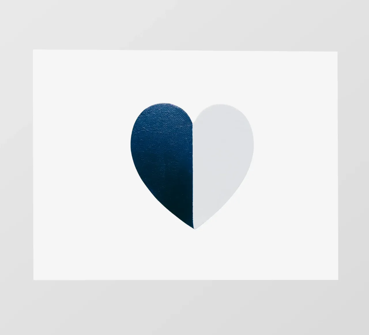 Cuore blu e bianco dipinto a mano telo in pvc da FABOArt