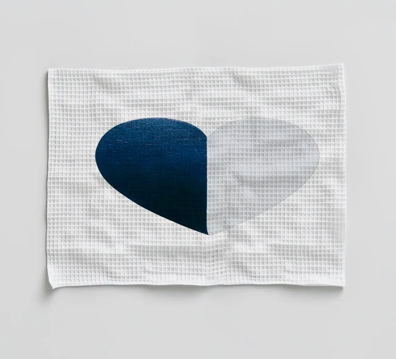 Cuore blu e bianco dipinto a mano canovaccio da cucina da FABOArt