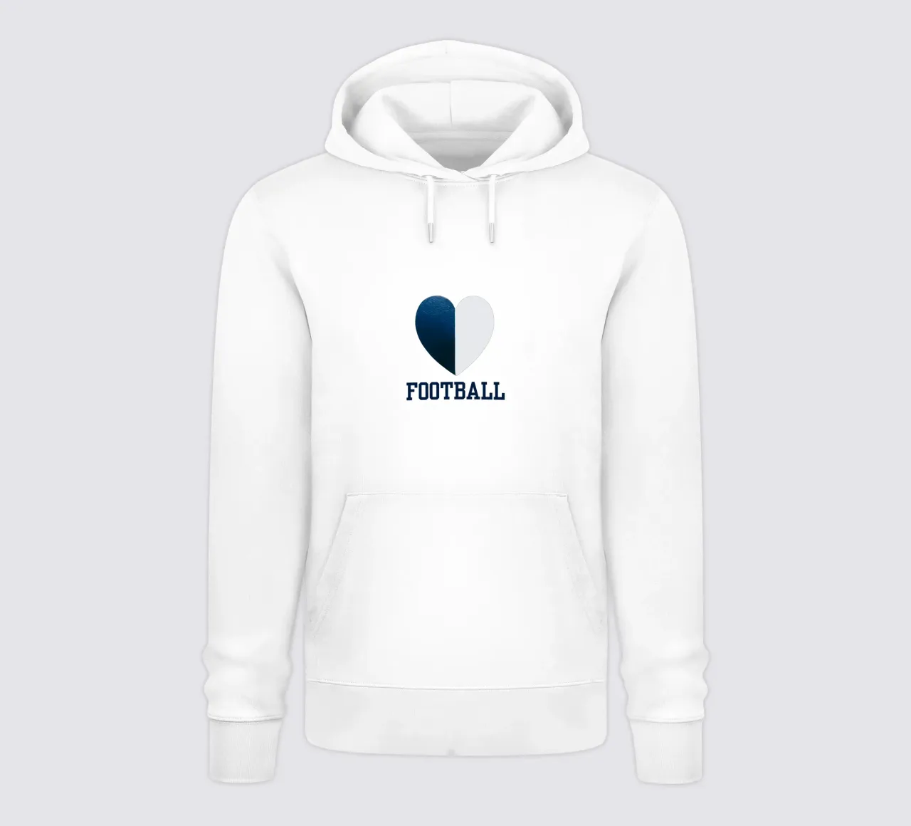CALCIO Cuore dipinto di bianco e blu felpa con cappuccio da FABOArt