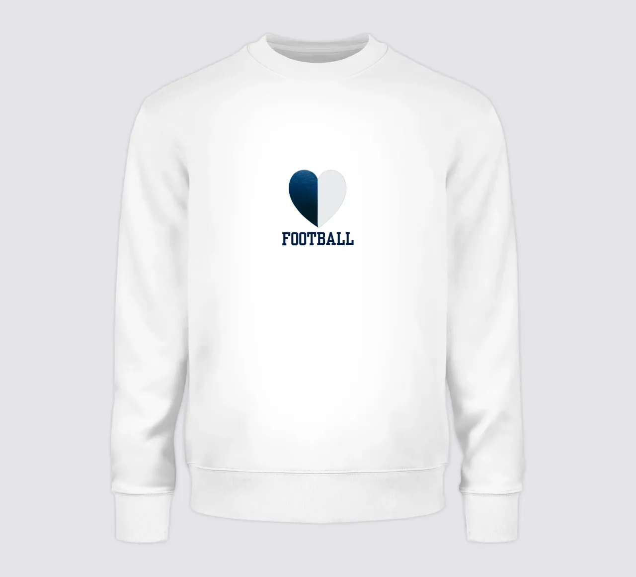 CALCIO Cuore dipinto di bianco e blu felpa da FABOArt