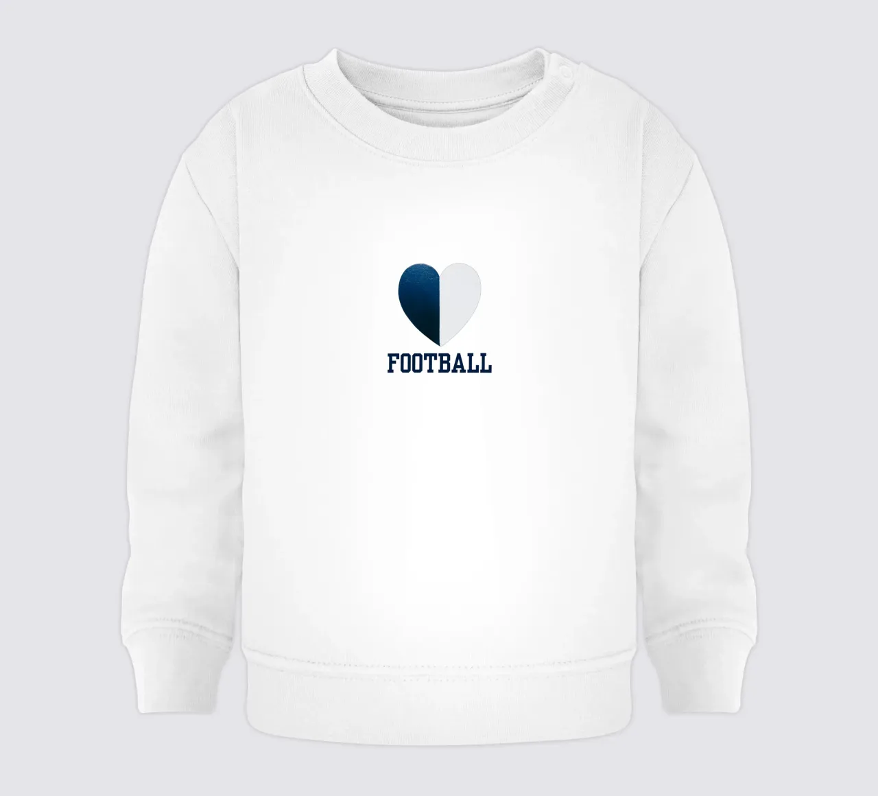 CALCIO Cuore dipinto di bianco e blu felpa neonato da FABOArt