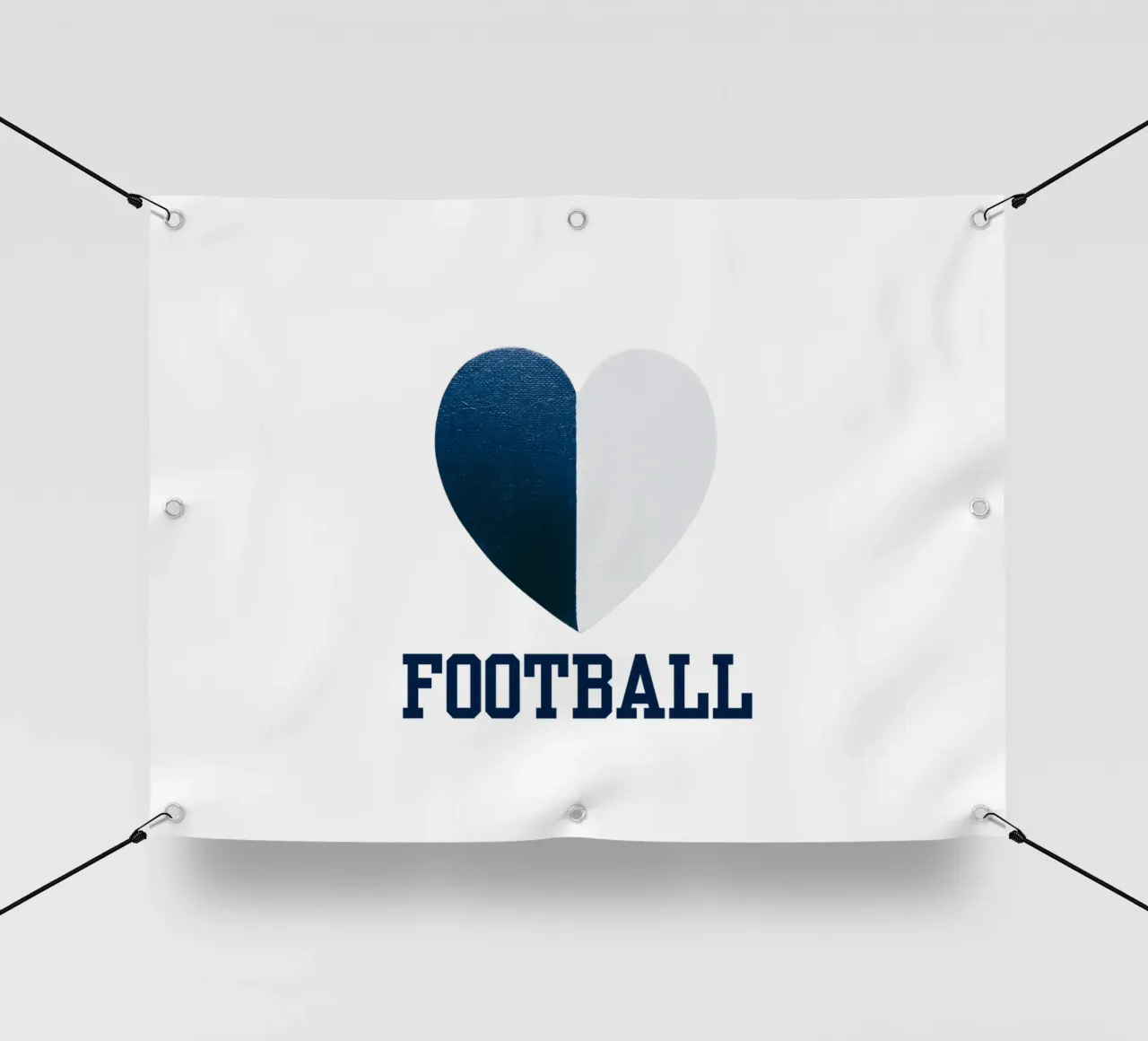 CALCIO Cuore dipinto di bianco e blu telo in pvc da FABOArt