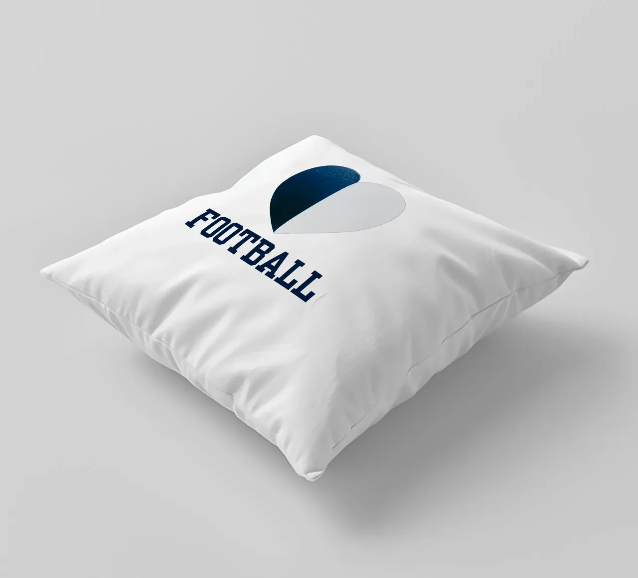 CALCIO Cuore dipinto di bianco e blu cuscino da FABOArt