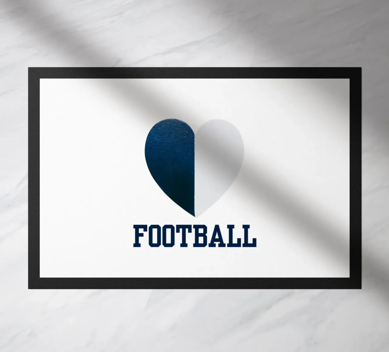 CALCIO Cuore dipinto di bianco e blu zerbino da FABOArt