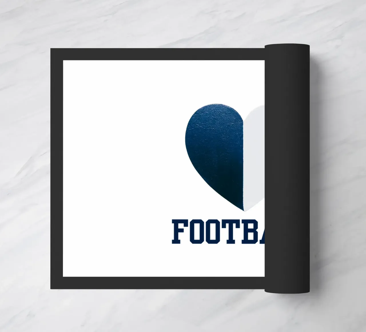 CALCIO Cuore dipinto di bianco e blu zerbino da FABOArt