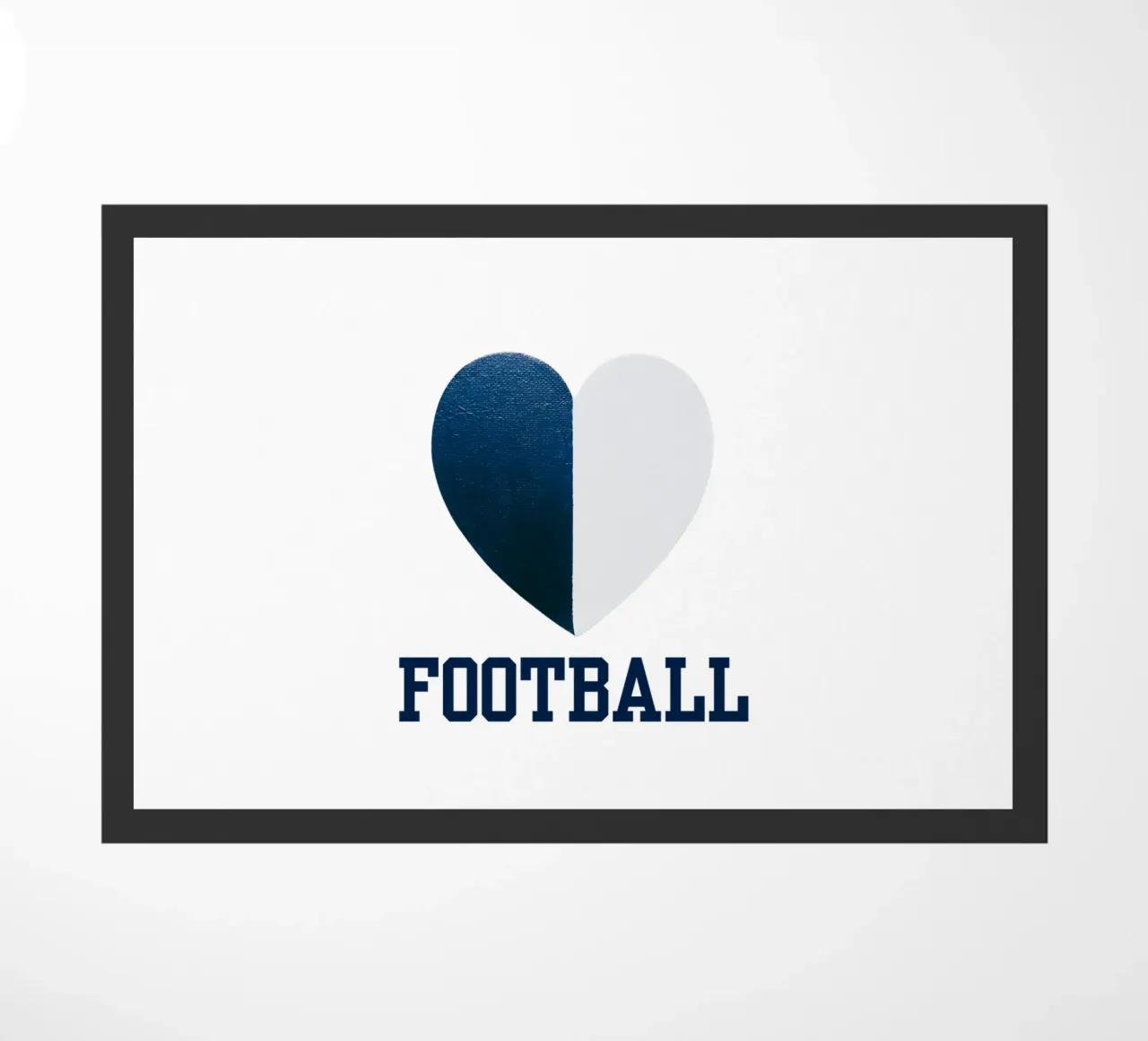 CALCIO Cuore dipinto di bianco e blu zerbino da FABOArt