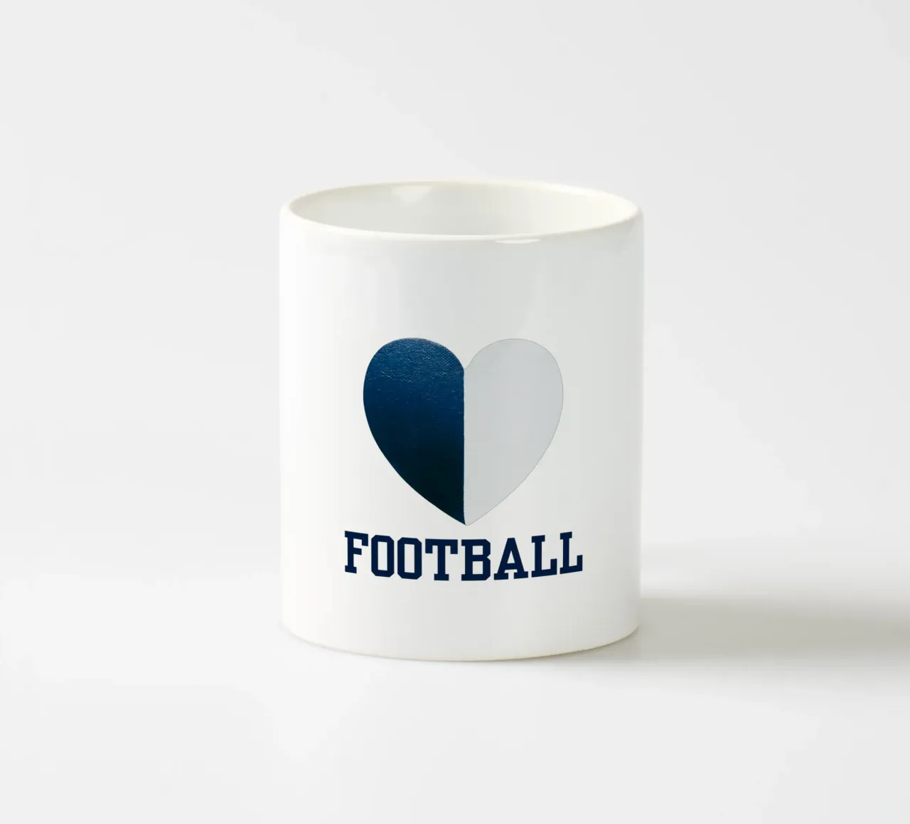 CALCIO Cuore dipinto di bianco e blu tazza in ceramica da FABOArt