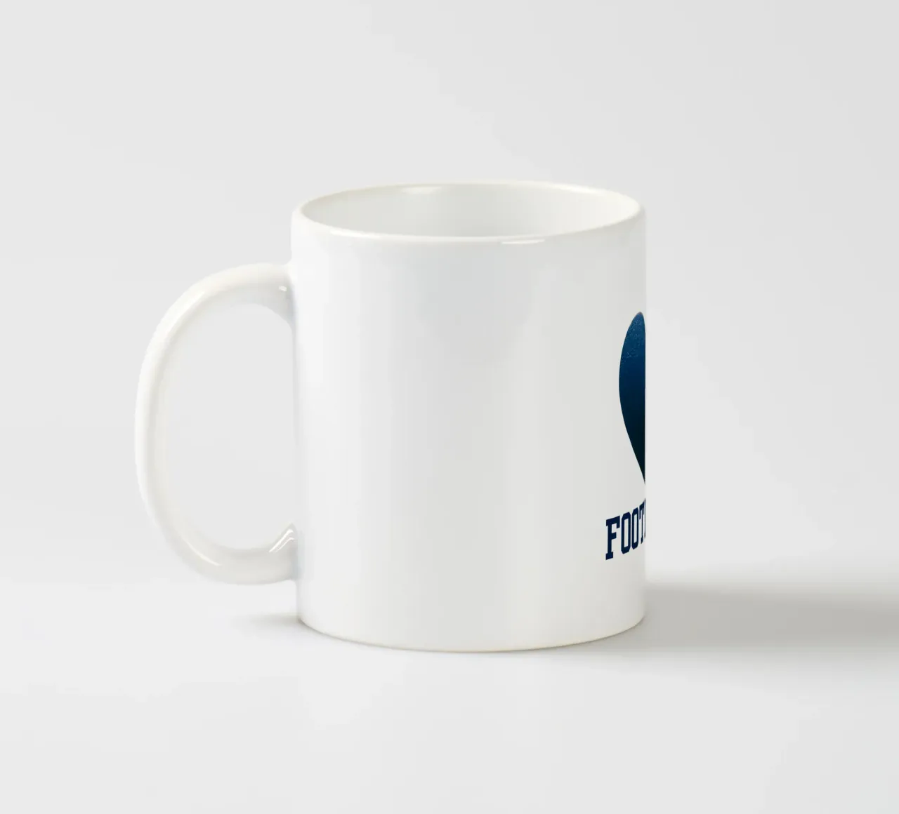 CALCIO Cuore dipinto di bianco e blu tazza in ceramica da FABOArt