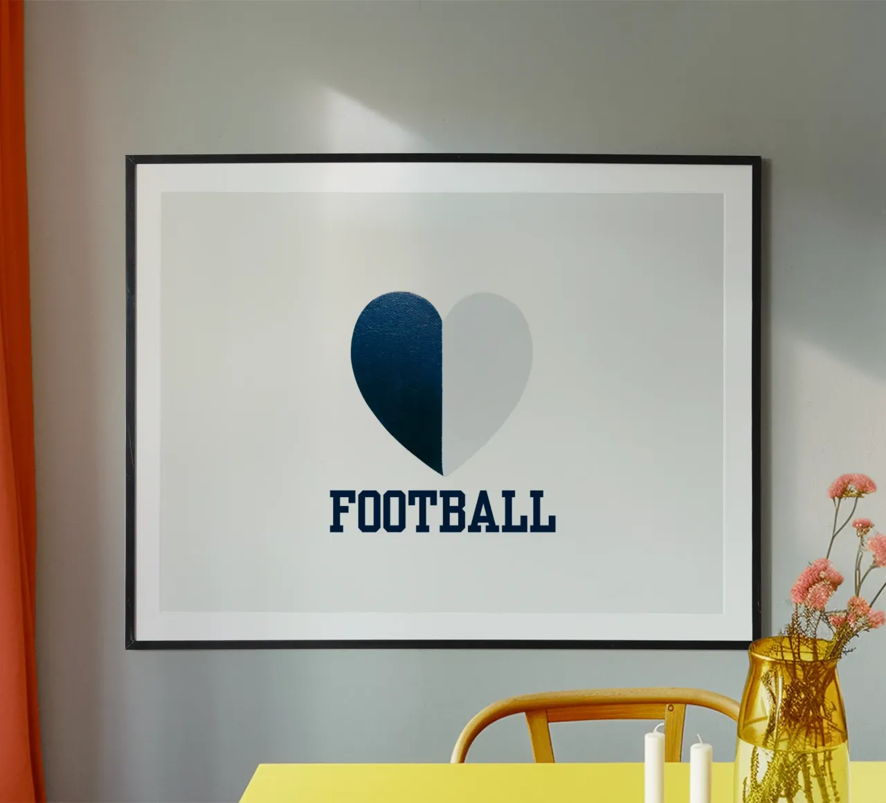 CALCIO Cuore dipinto di bianco e blu carta hahnemühle da FABOArt