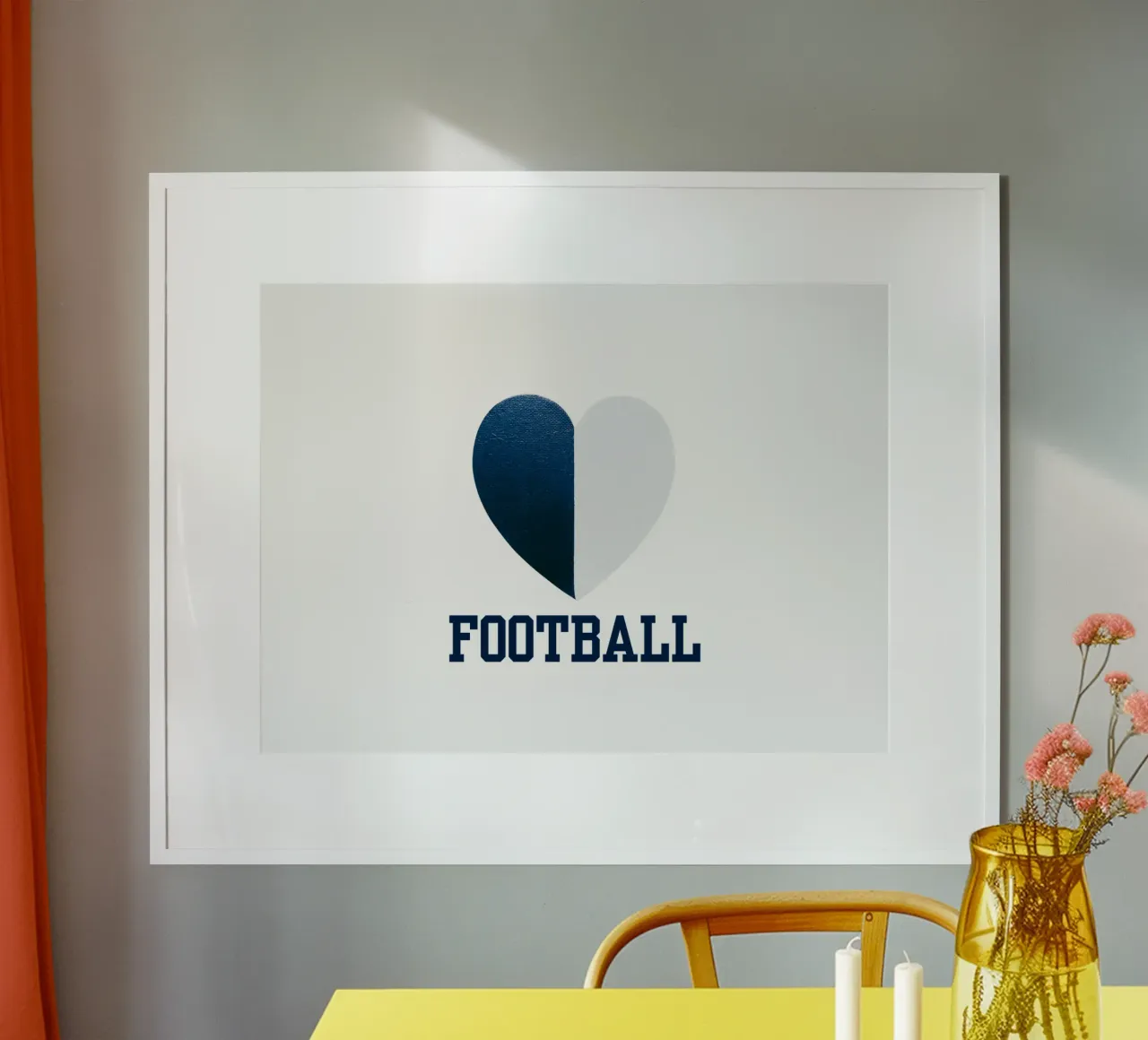 CALCIO Cuore dipinto di bianco e blu carta hahnemühle da FABOArt