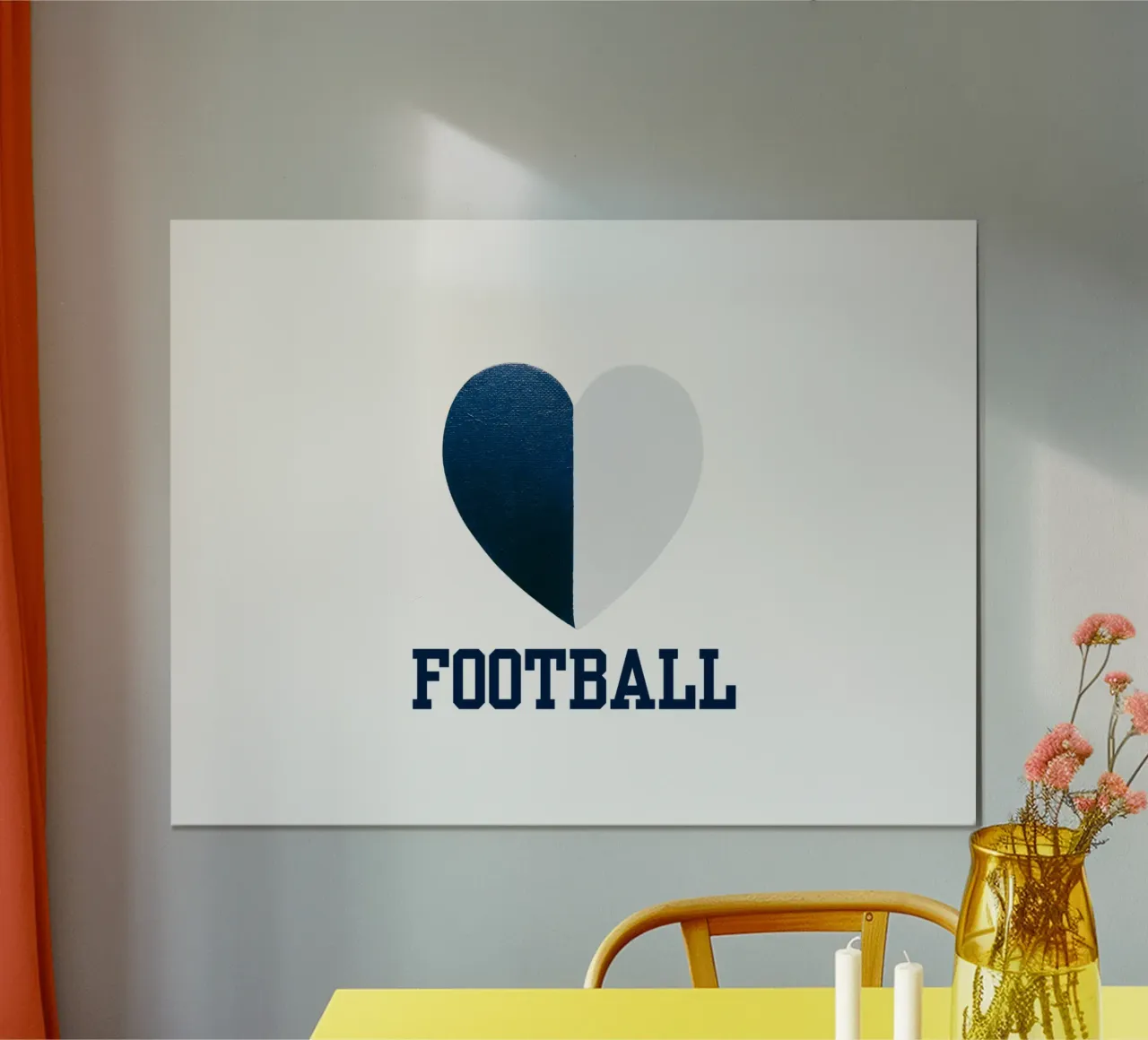 CALCIO Cuore dipinto di bianco e blu carta hahnemühle da FABOArt