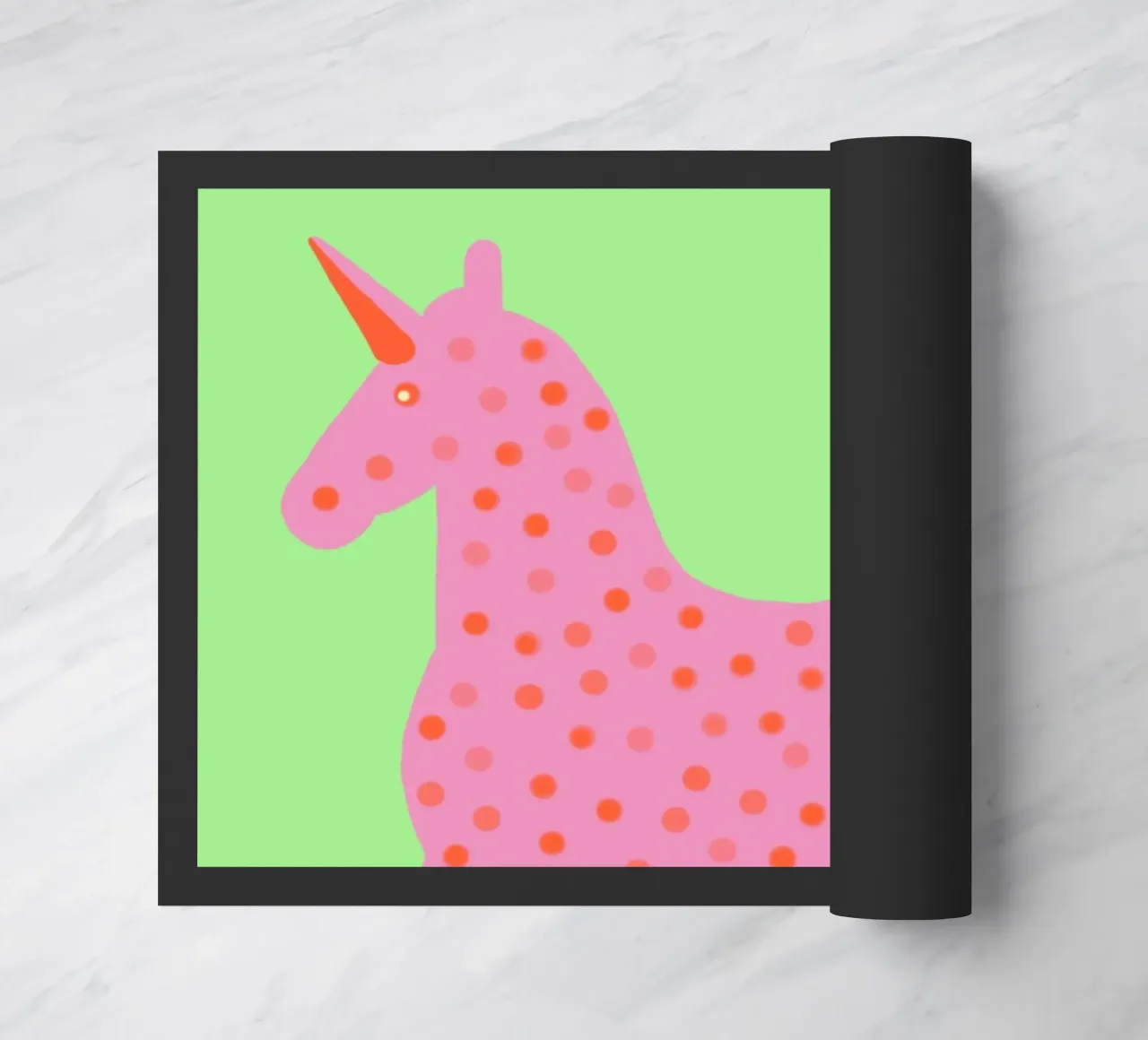 Douce licorne à pois paillasson de Carinaprint