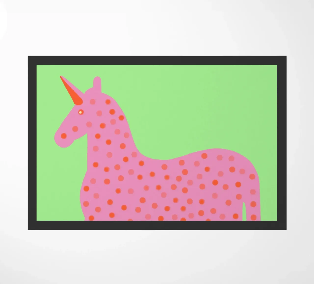 Douce licorne à pois paillasson de Carinaprint