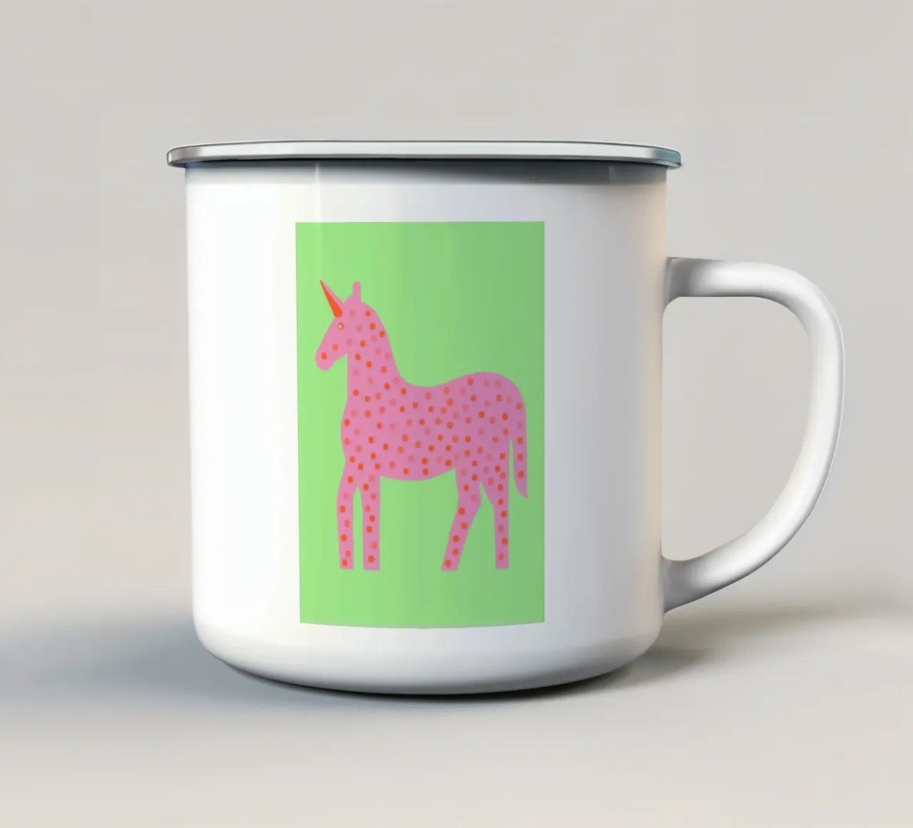 Un piccolo e grazioso unicorno tazza in smalto da Carinaprint
