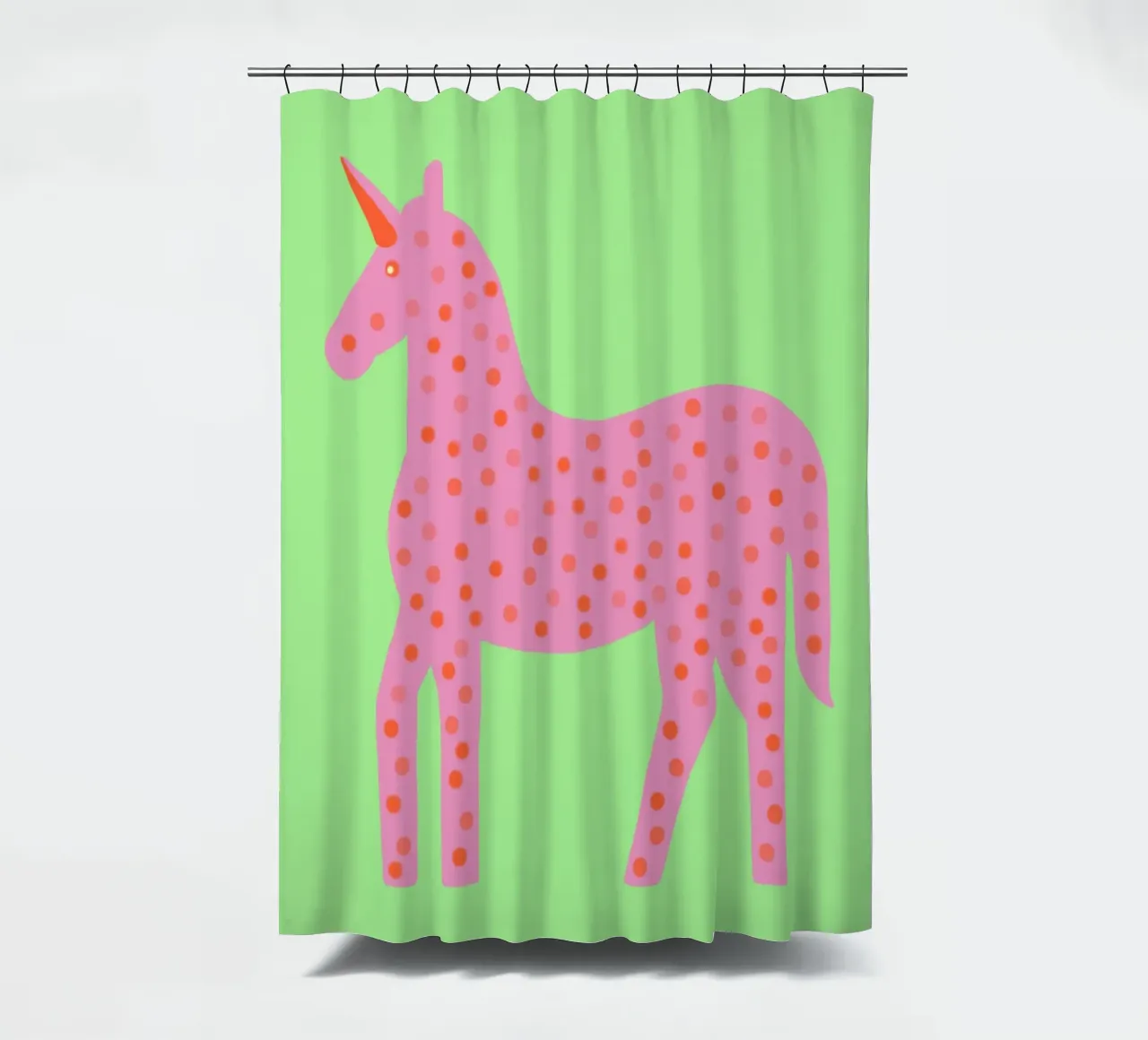 Un piccolo e grazioso unicorno tenda da doccia da Carinaprint