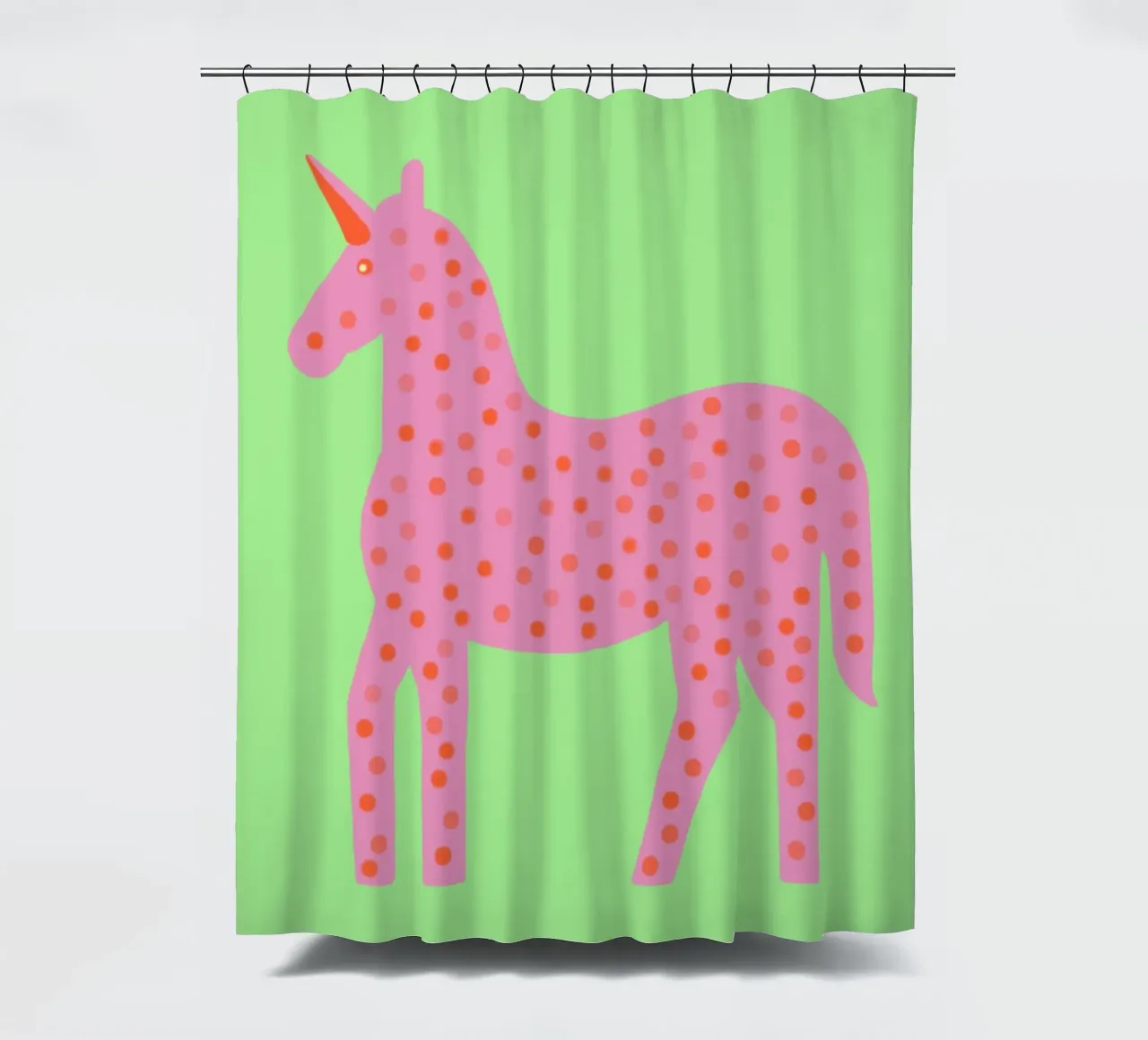 Un piccolo e grazioso unicorno tenda da doccia da Carinaprint