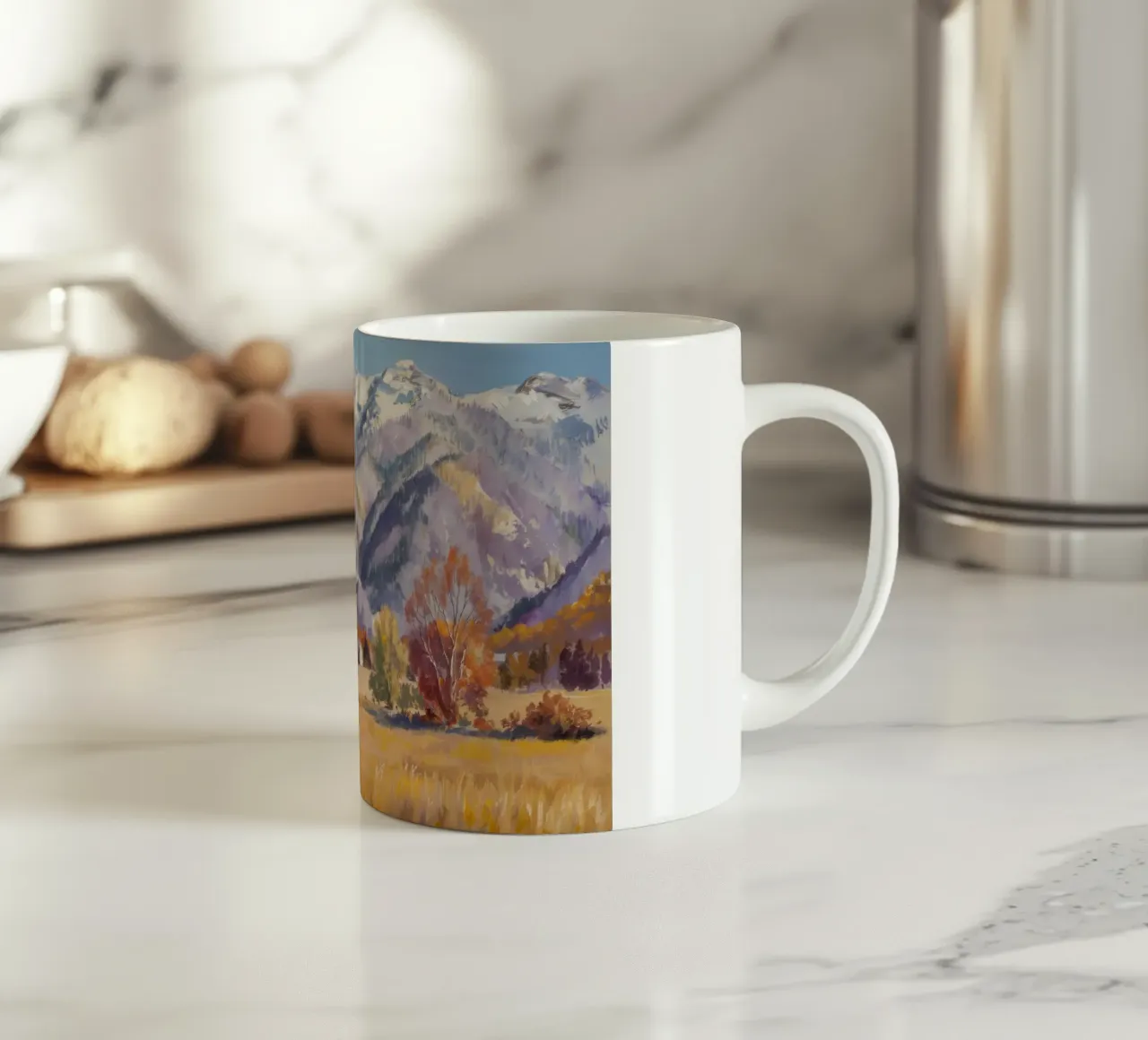 Cime innevate silenziose tazza in ceramica da Angkasa Mist