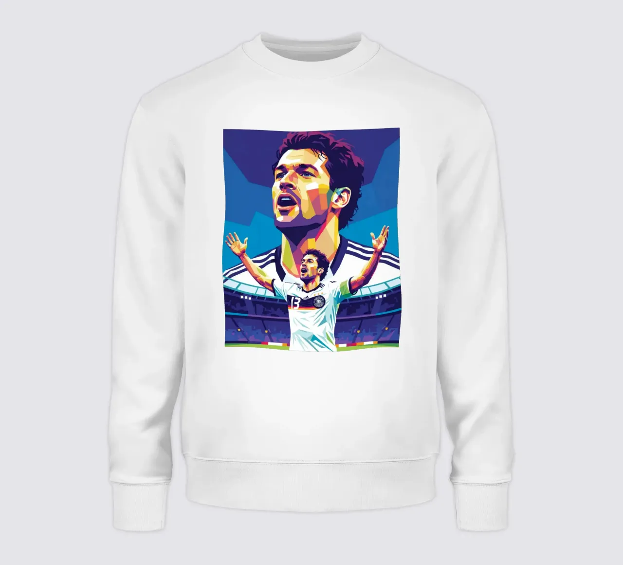 Michael Ballack pop art colorata felpa da Hantamrata