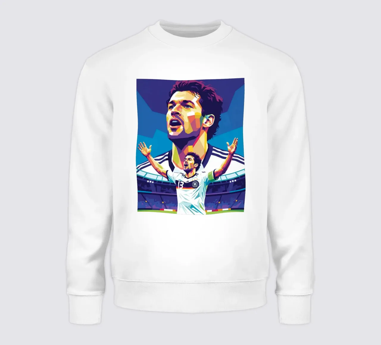 Michael Ballack pop art colorata felpa da Hantamrata