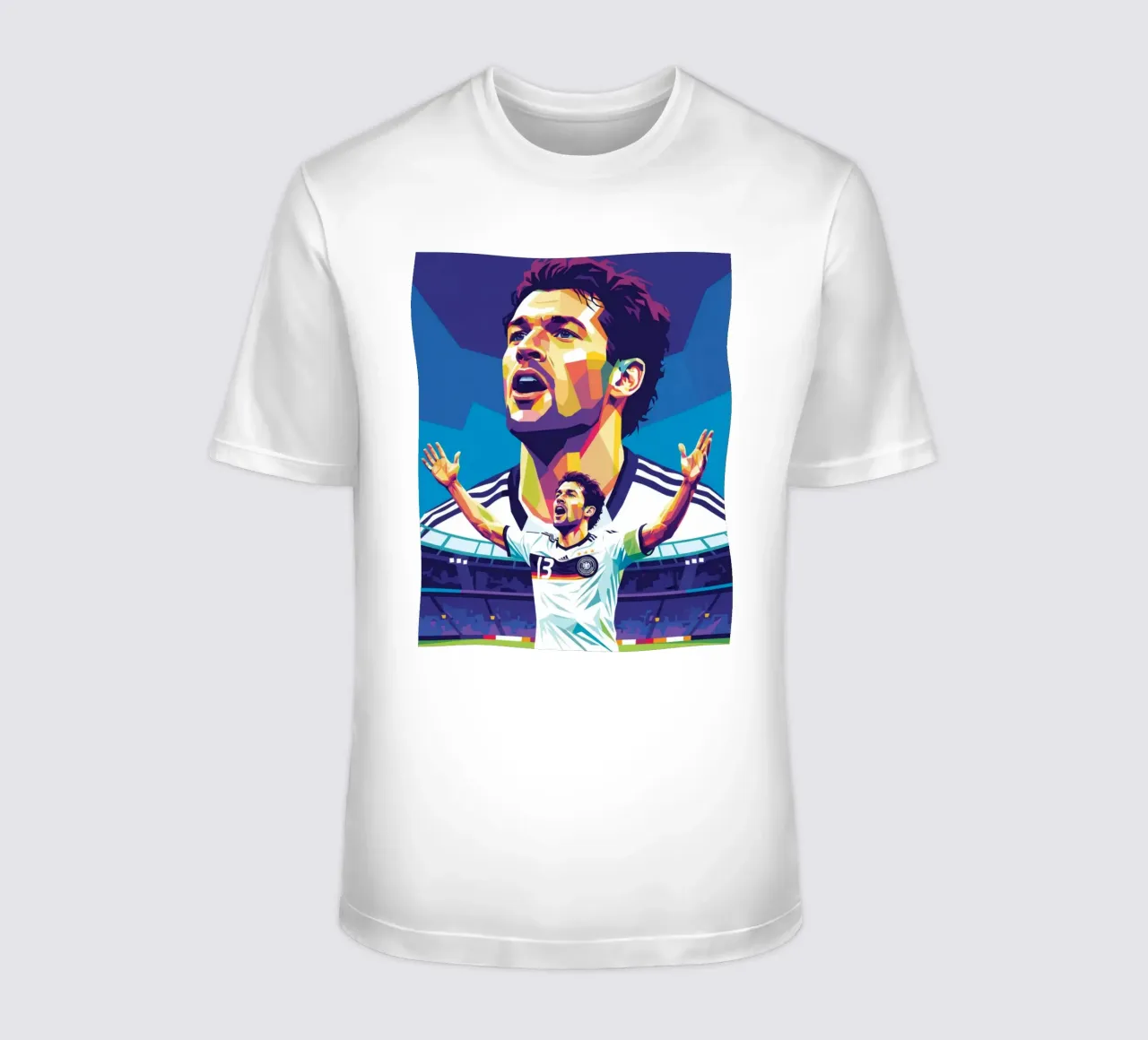 Michael Ballack pop art colorata t-shirt da Hantamrata