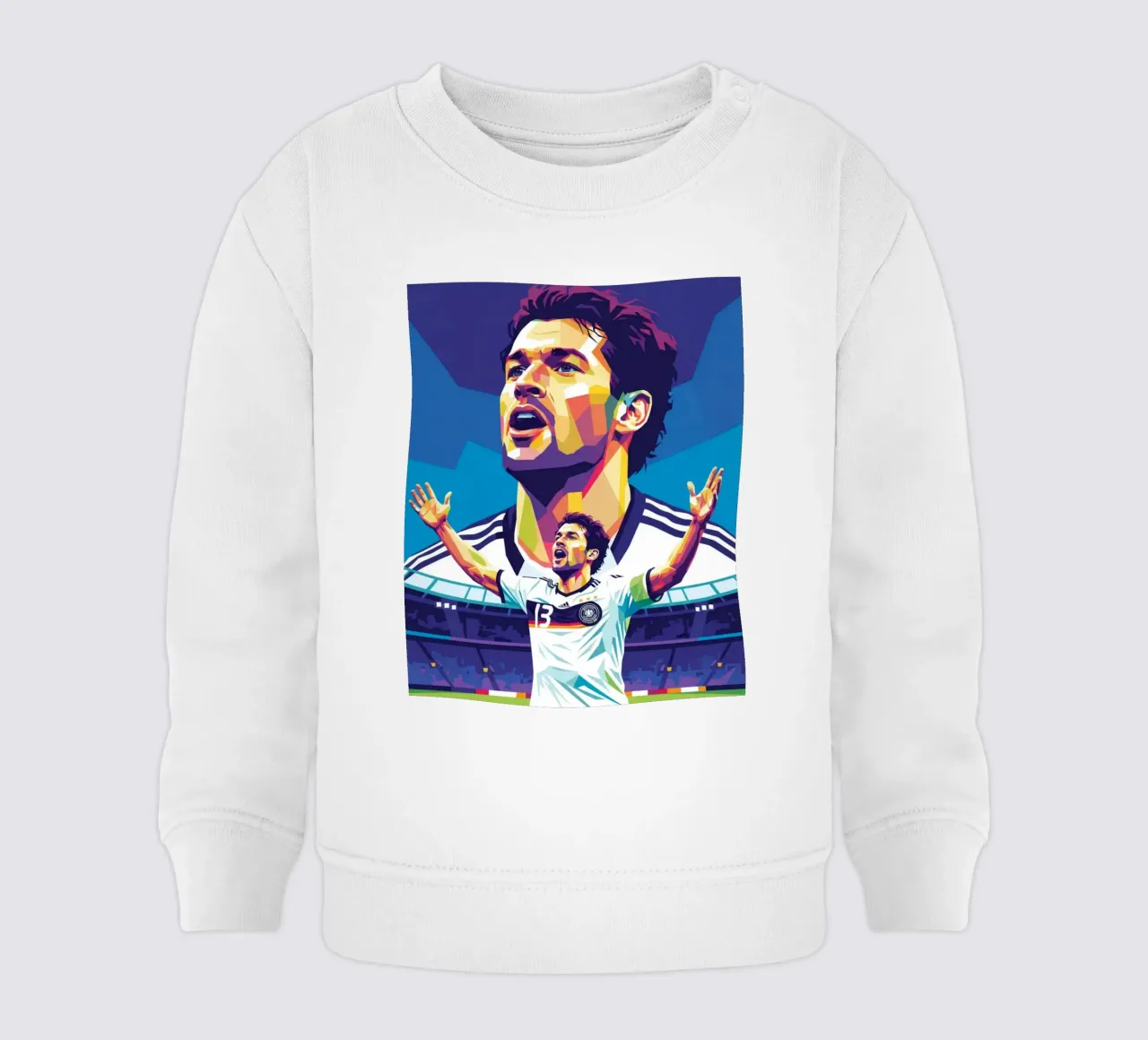 Michael Ballack pop art colorata felpa neonato da Hantamrata