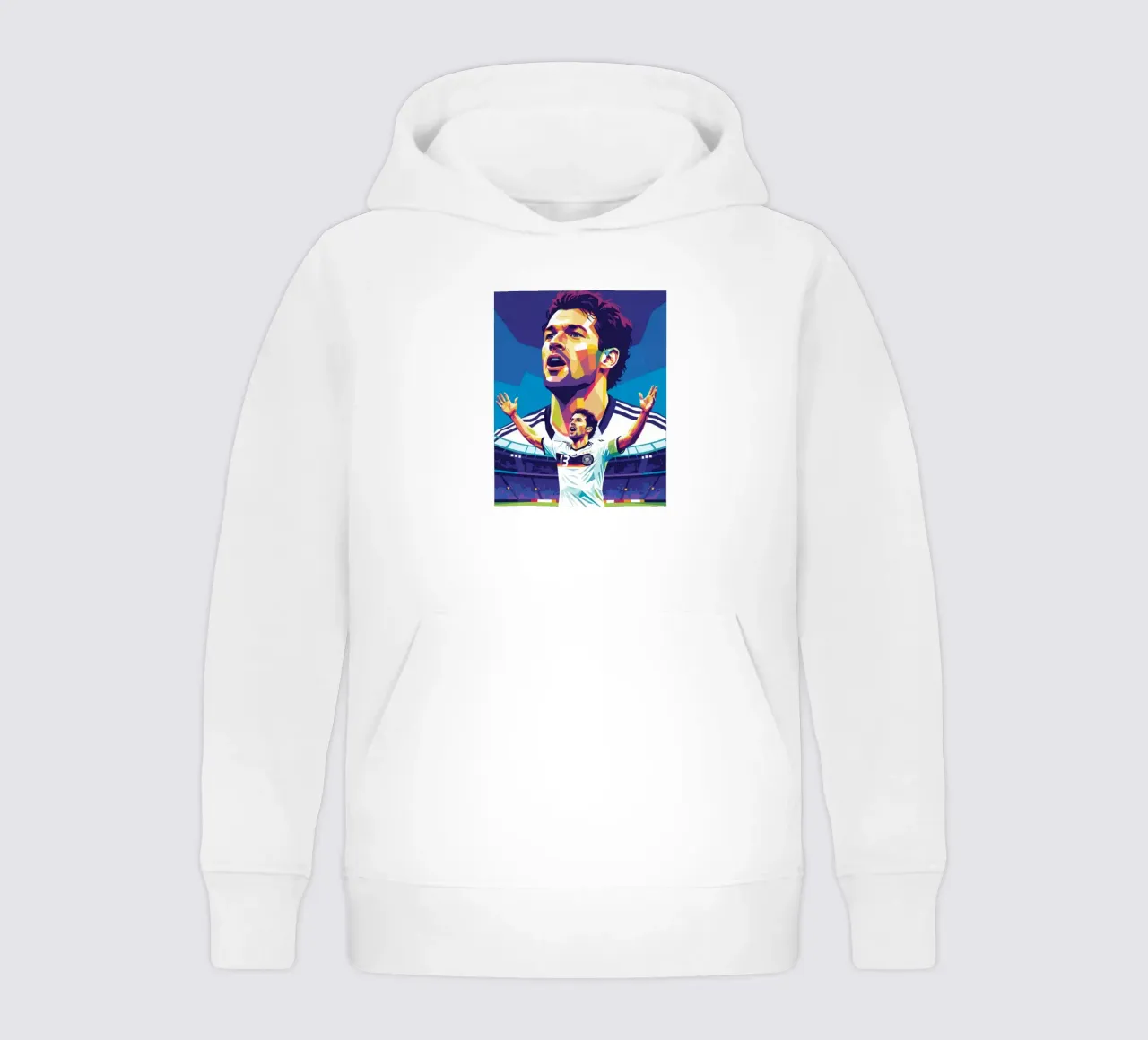 Michael Ballack pop art colorata felpa bambino con cappuccio da Hantamrata