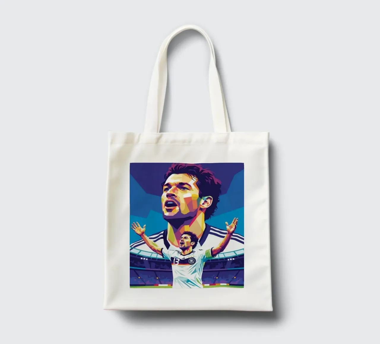 Michael Ballack pop art colorata borsa in juta da Hantamrata