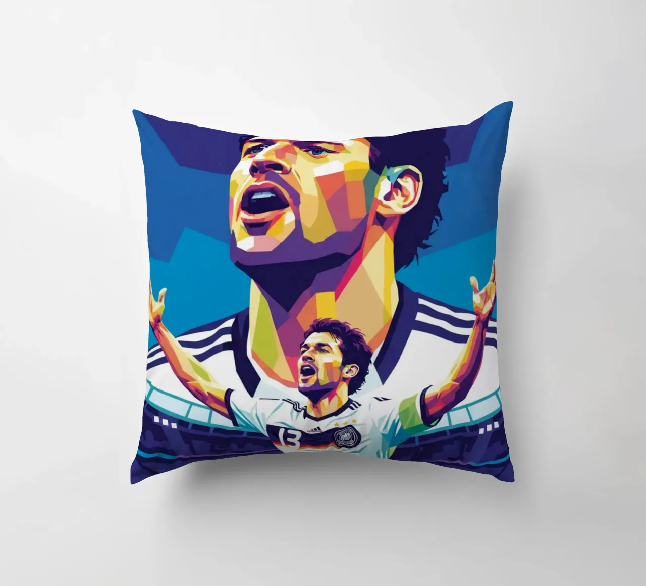Michael Ballack pop art colorata cuscino da Hantamrata
