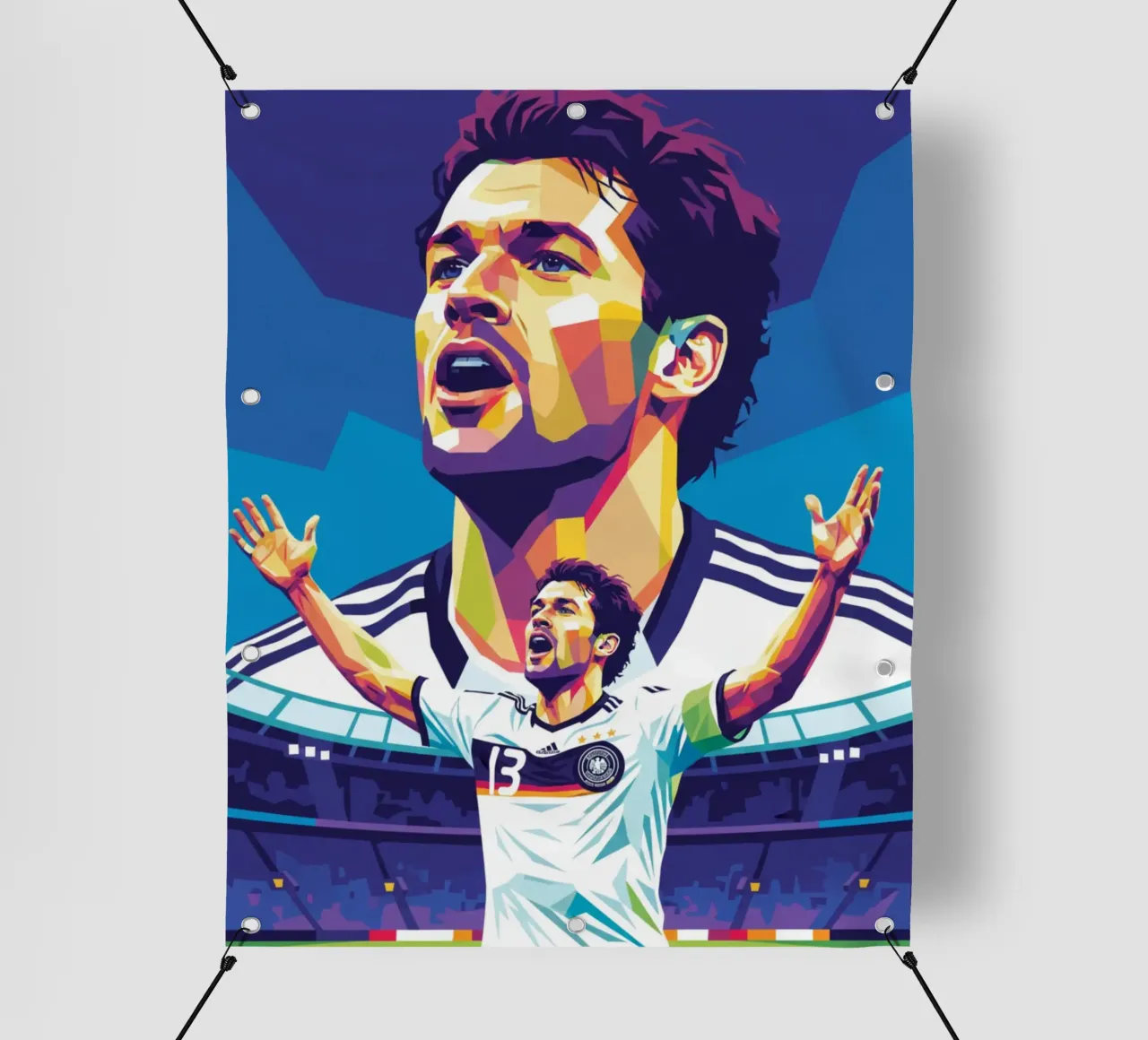 Michael Ballack pop art colorata telo in pvc da Hantamrata