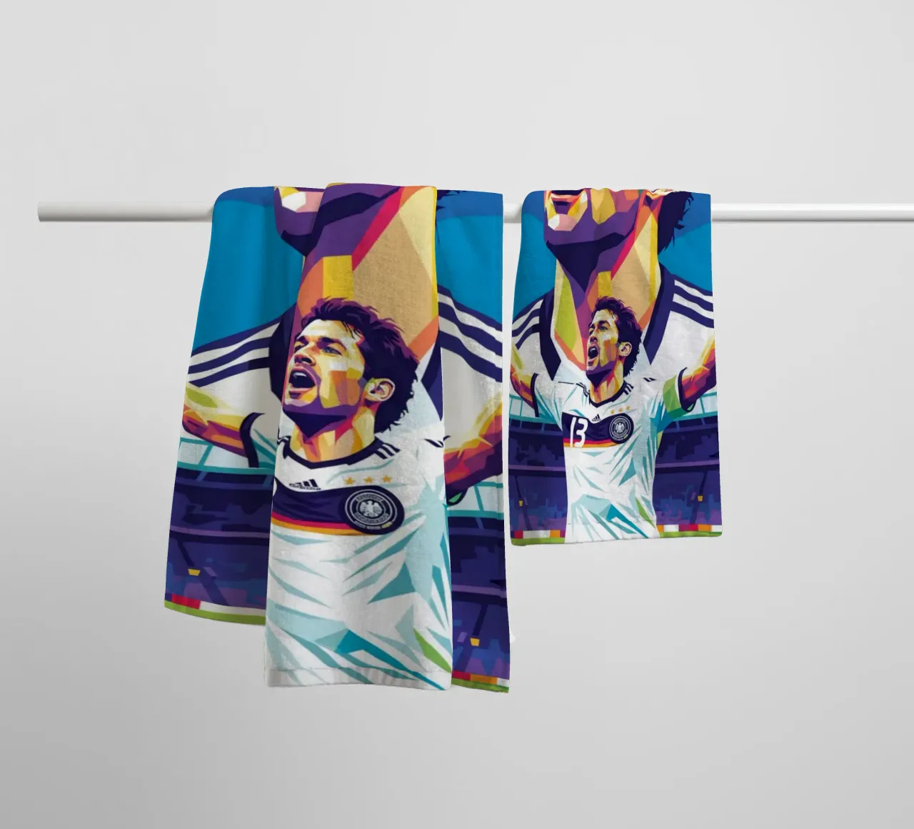 Michael Ballack pop art colorata asciugamano da bagno da Hantamrata