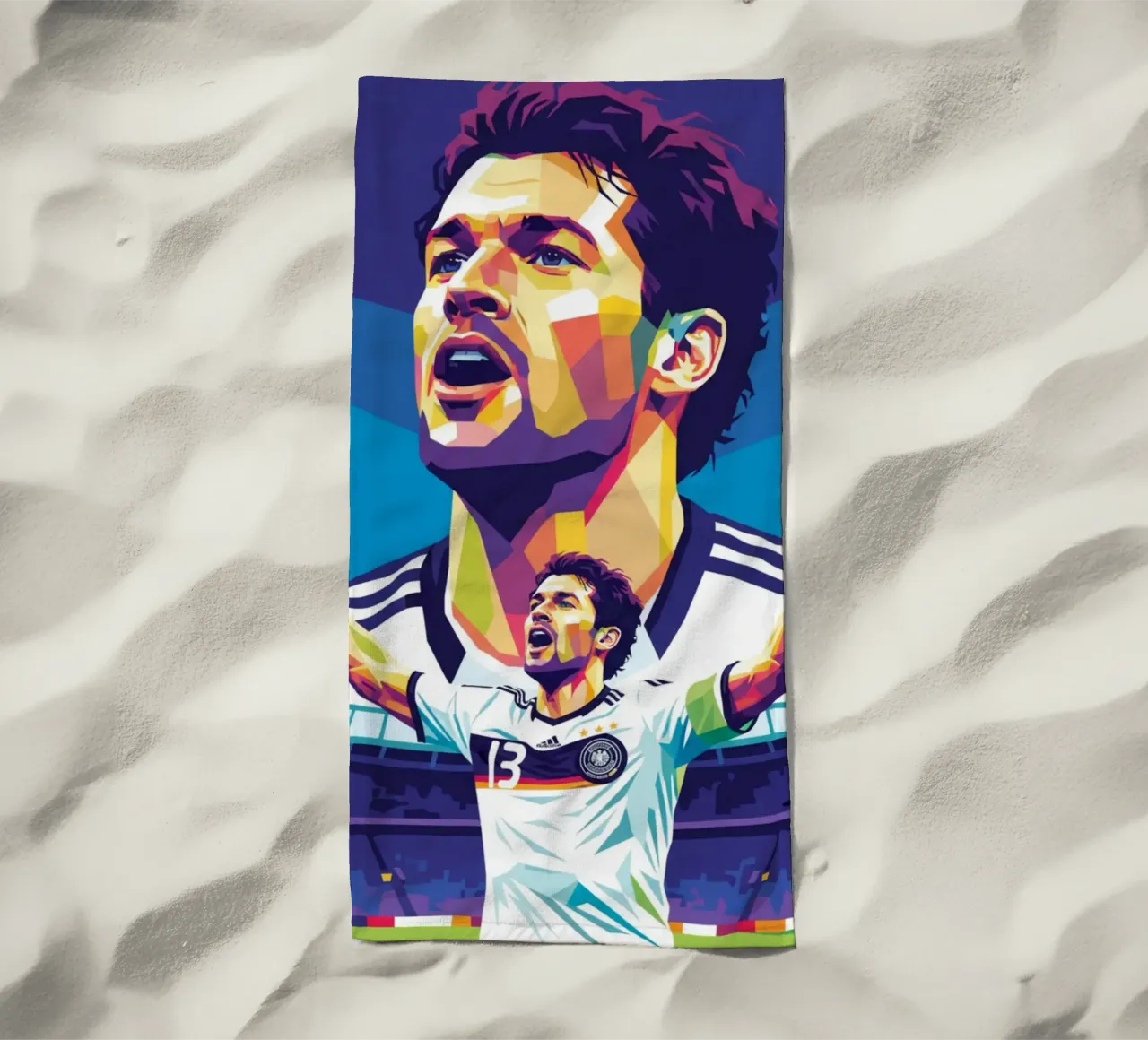 Michael Ballack pop art colorata telo mare da Hantamrata