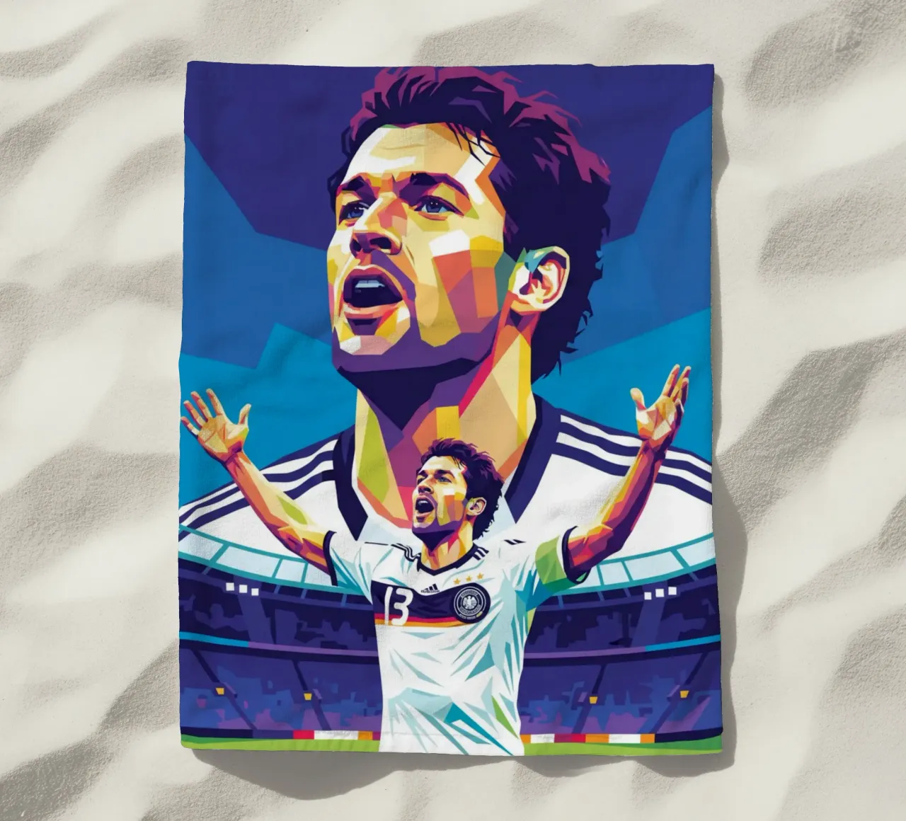 Michael Ballack pop art colorata telo mare da Hantamrata