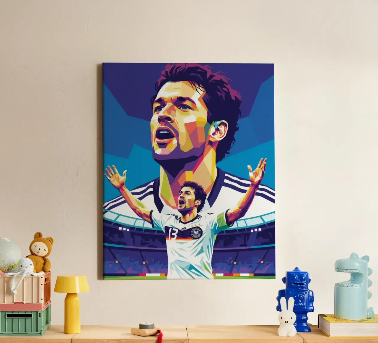 Michael Ballack pop art colorata tela da Hantamrata