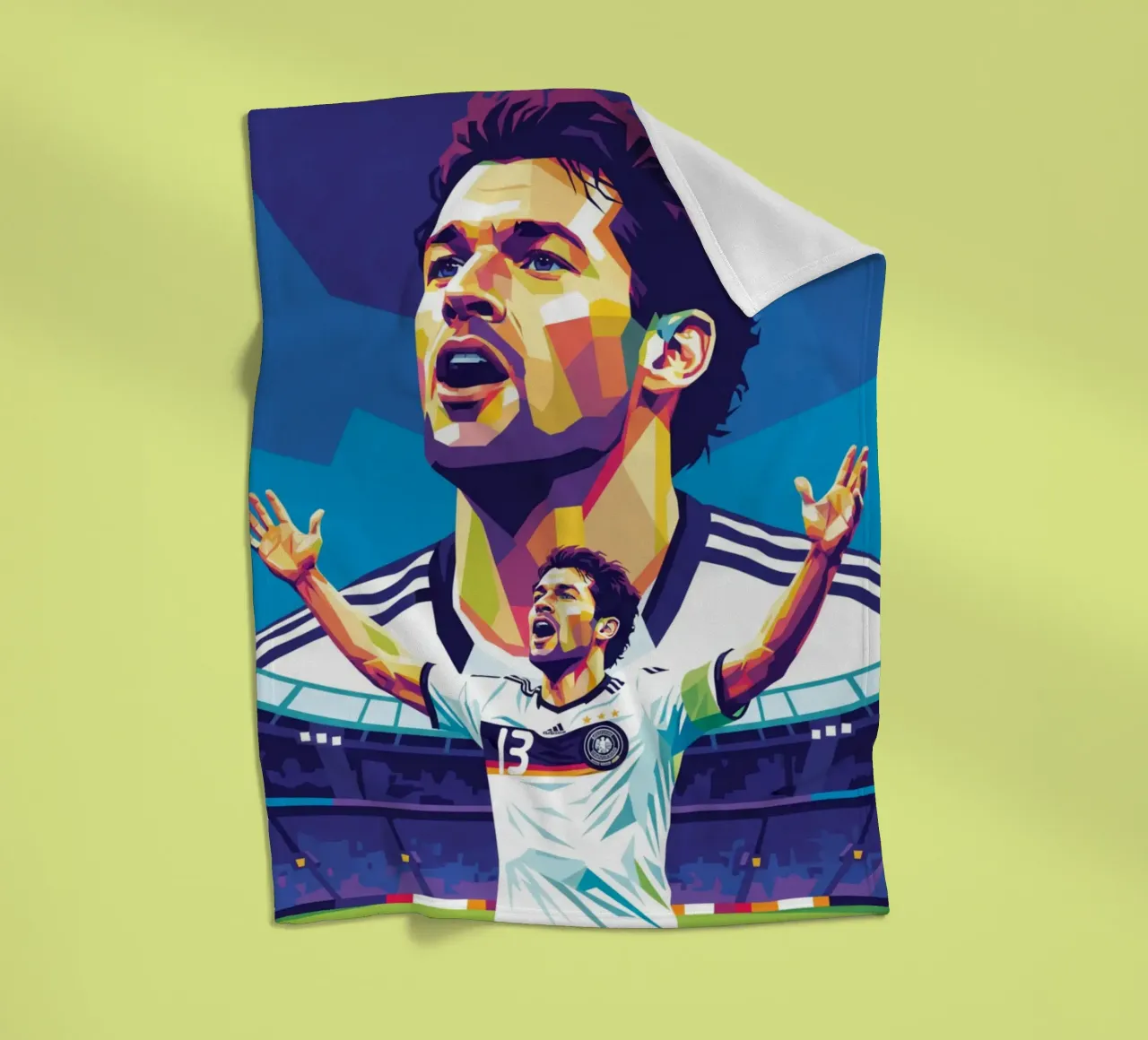 Michael Ballack pop art colorata coperta in pile da Hantamrata