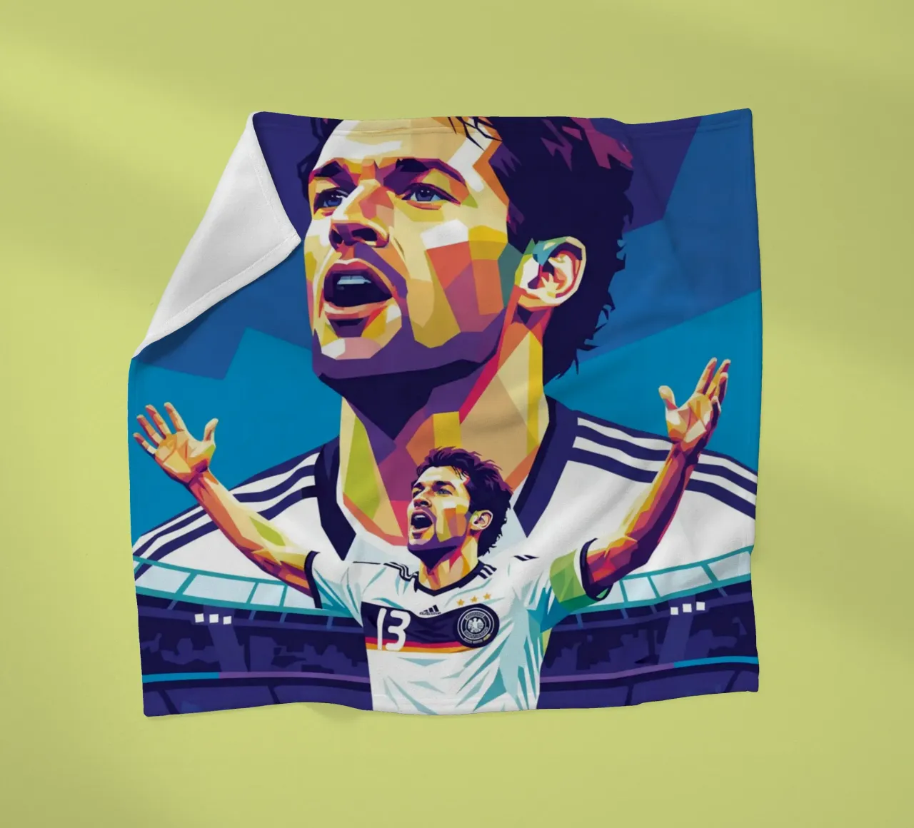 Michael Ballack pop art colorata coperta in pile da Hantamrata