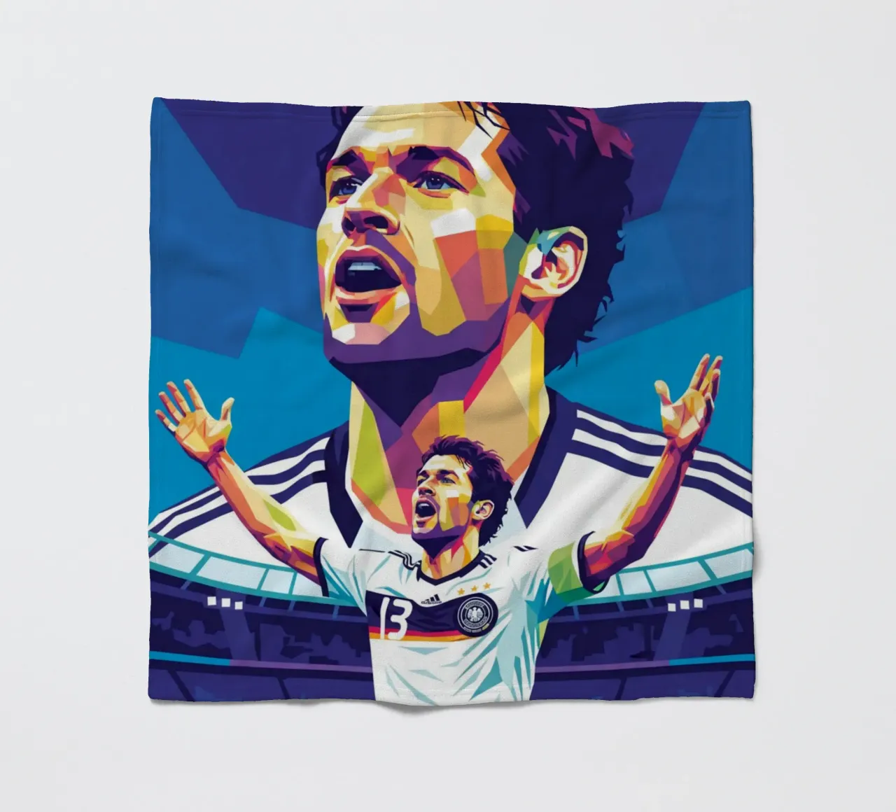 Michael Ballack pop art colorata coperta in pile da Hantamrata