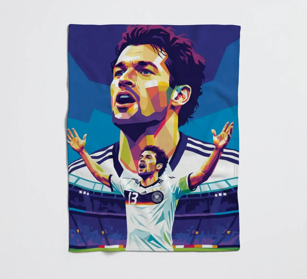 Michael Ballack pop art colorata coperta in pile da Hantamrata