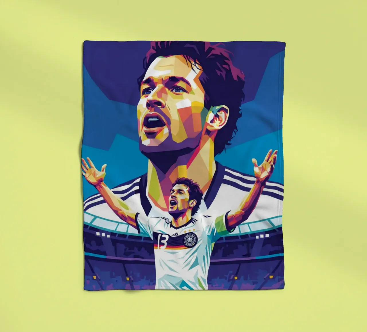 Michael Ballack pop art colorata coperta in pile da Hantamrata