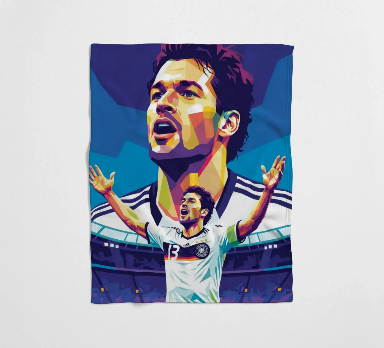 Michael Ballack pop art colorata coperta in pile da Hantamrata