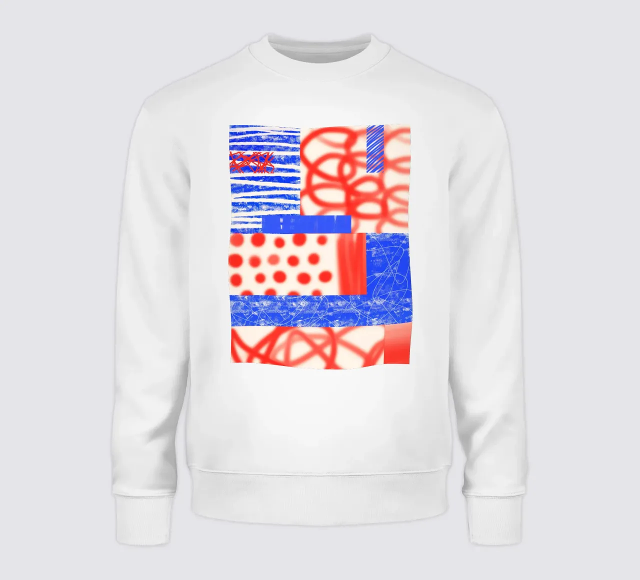 Red and Blue Abstract sweatshirt van Kim Hubball Studio