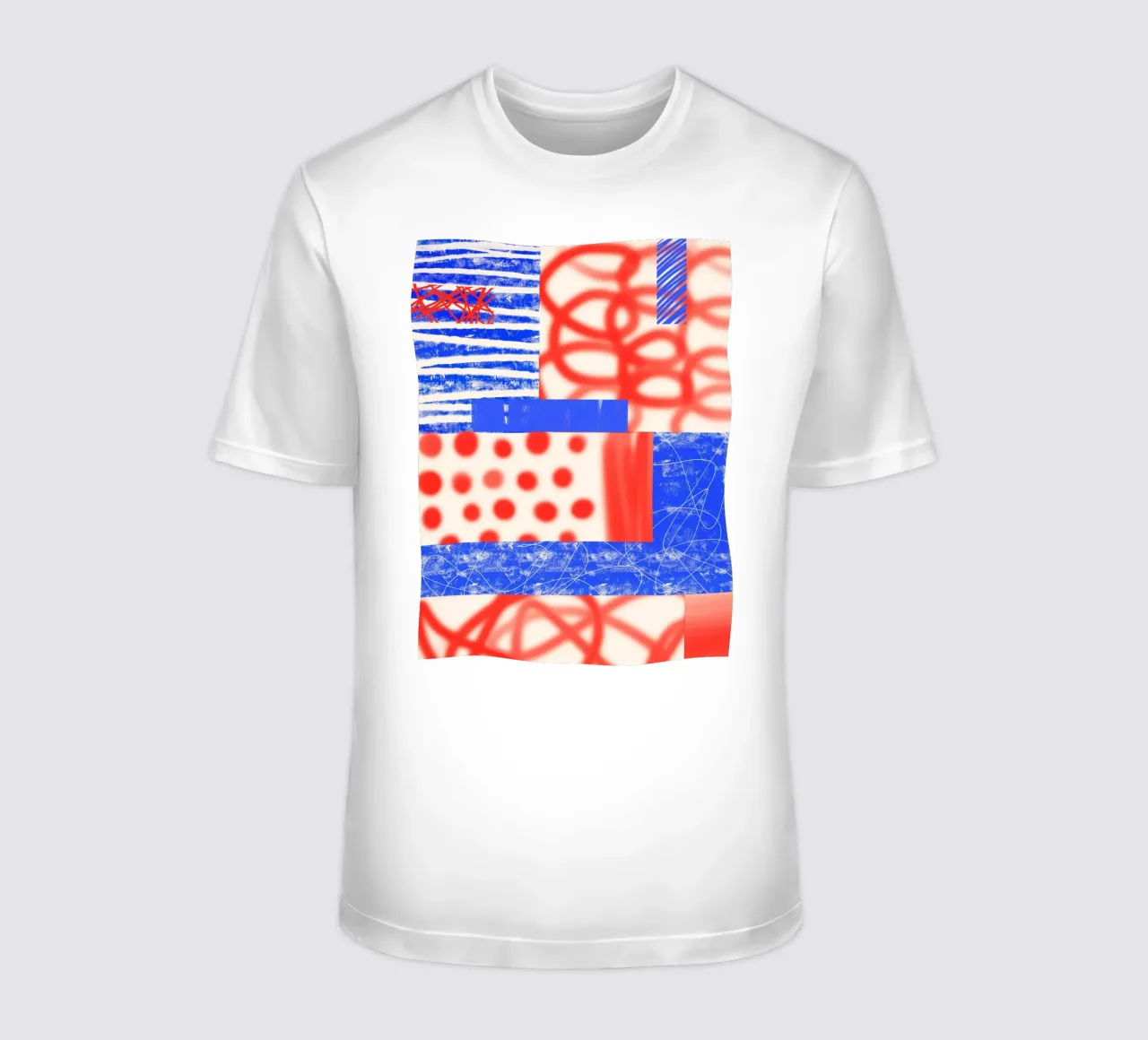 Red and Blue Abstract t-shirt da Kim Hubball Studio