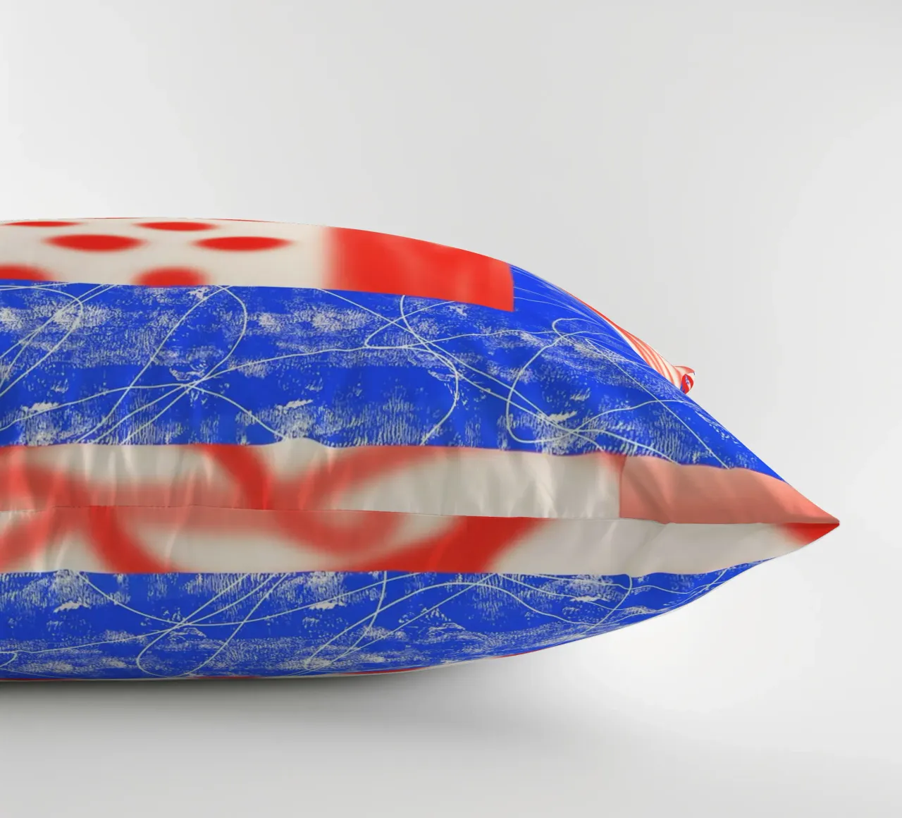 Red and Blue Abstract cuscino da Kim Hubball Studio