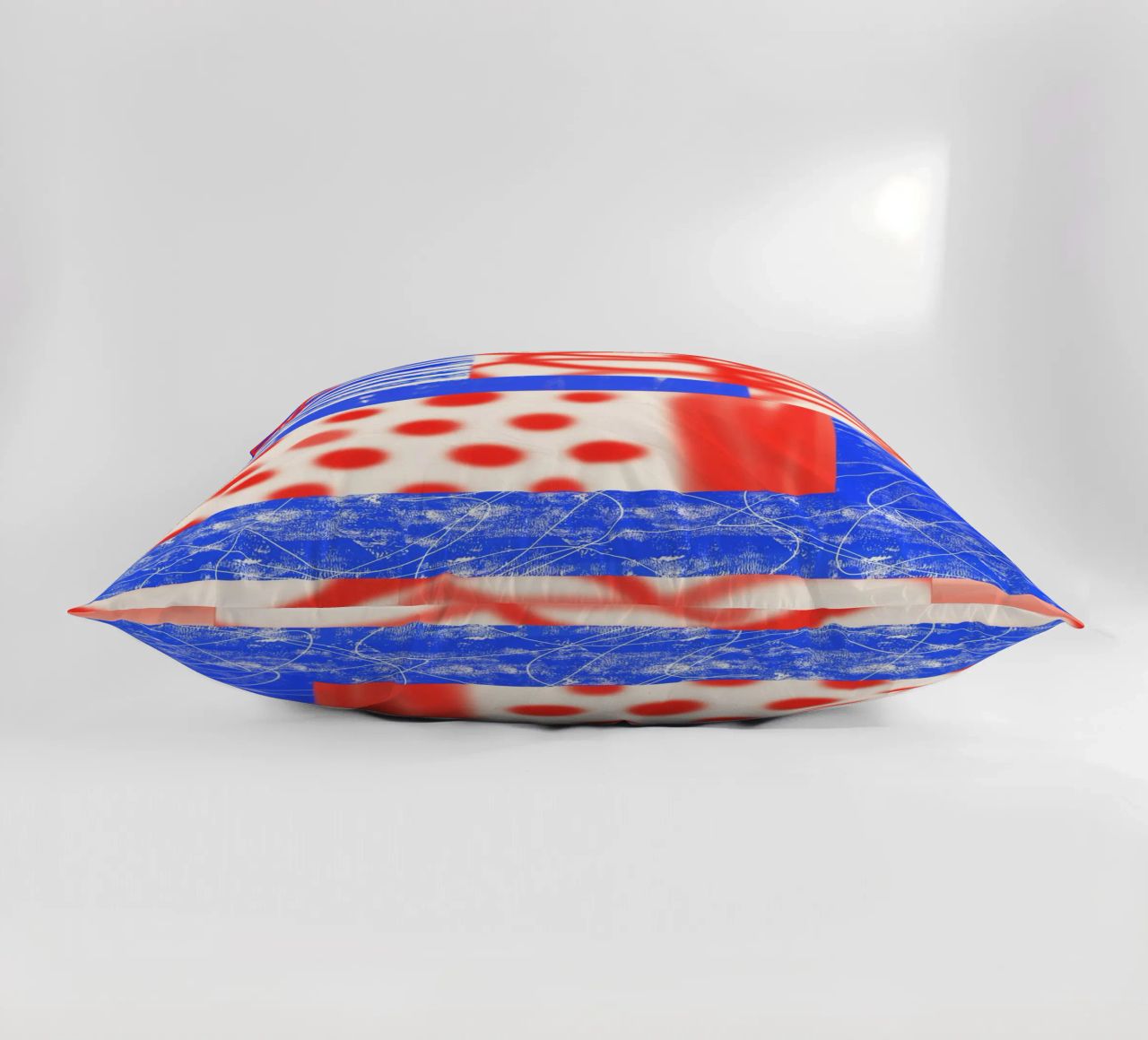 Red and Blue Abstract cuscino da Kim Hubball Studio